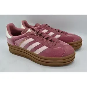 Adidas Womens Size 10 Gazelle Bold Gum Velvet Pink Platform Casual Sneakers