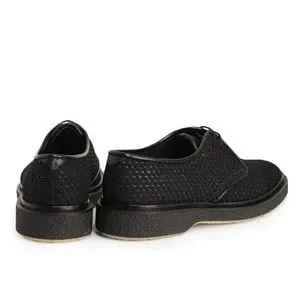 ADIEU PARIS TYPE 1 DERBY SHOE IN BLACK PERFORATED FABRIC Size 45 (US 12)