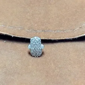 Affinity NIB 14k White Gold .10 Cwt Diamond Hamsa Hand Single Earring