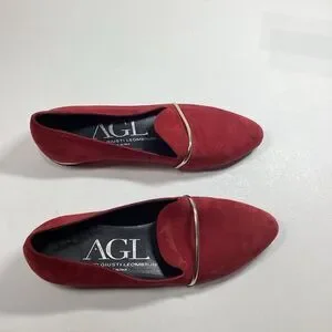 AGL Attilio Giusti Leombruni Red Suede Flats Women’s EU 36