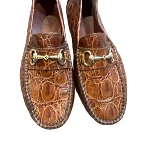 Aldo Brue Botticelli Fast Track Crocodile Leather Drivers Shoes - Size 8 3374