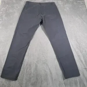 Alex Crane Pants Mens 32 Charcoal Gray Canvas Sham Slim Cotton Twill Button Fly