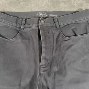 Alex Crane Pants Mens 32 Charcoal Gray Canvas Sham Slim Cotton Twill Button Fly