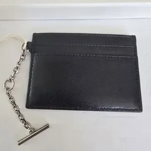 Alexander McQueen Black Leather Card Holder