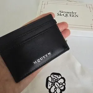 Alexander McQueen Black Leather Card Holder