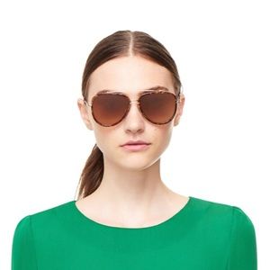 Alice + Olivia Lincoln Aviator Sunglasses Tortoise