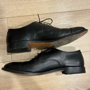 Allen Edmonds Port Washington Black Leather Cap Toe Oxford Shoes Size 11.5