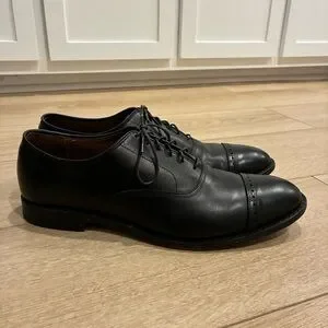 Allen Edmonds Port Washington Black Leather Cap Toe Oxford Shoes Size 11.5