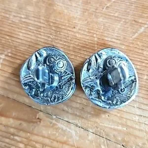 Alva Studios Silvertone Roman Caesar Cufflinks