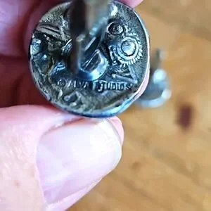 Alva Studios Silvertone Roman Caesar Cufflinks