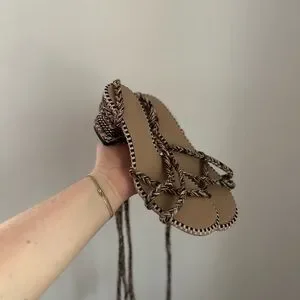 Amambaih Isabella Strappy Cotton Sandals