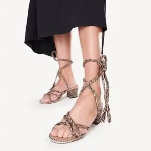 Amambaih Isabella Strappy Cotton Sandals