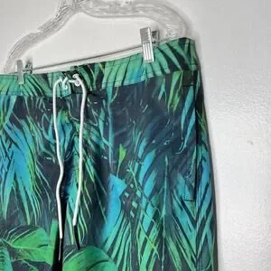 American Eagle Outfitters Blue Green Tropical Swim Board Shorts Size M Men's
