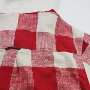 American Eagle Oversized Women Plaid Button-Up Hoodie Size Large Long Sleeves