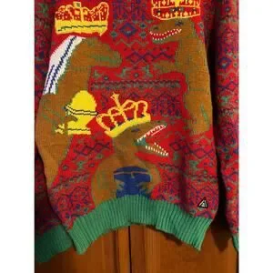 American Stitch Men's Three Kings Dinosaur Ugly Christmas Sweater Pullover SZ M