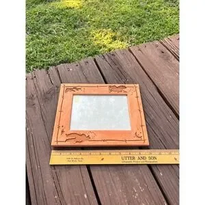 Amerigo 1990s Western Laser-Cut Wood 5x7 Picture Frame – Cowboy & Coyote