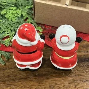 Amici Home Santa & Mrs Claus Christmas Holiday Ceramic Salt & Pepper Shakers