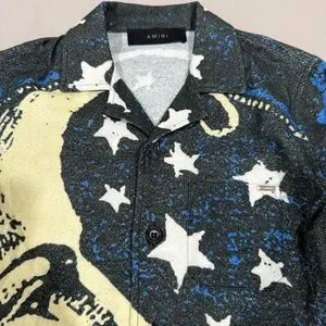 Amiri Crescent Moon Face Long-Sleeve Pajama Shirt - 6Y