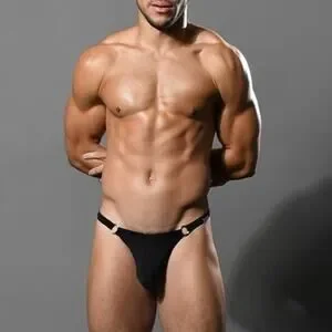 Andrew Christian Low Cut Ring Thong Large Black