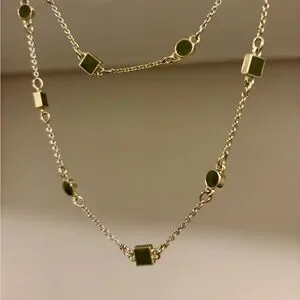 Ann Taylor Gold and Green Necklace