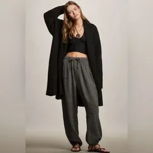 Anthropologie Black Maxi Cardigan Sweater