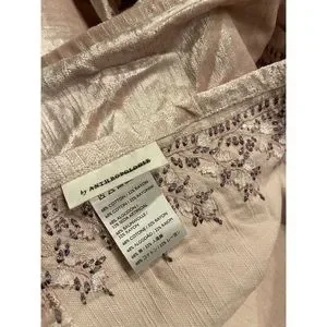 Anthropologie Embroidered Tobias Velvet Curtain 50”x 96” One Panel Only
