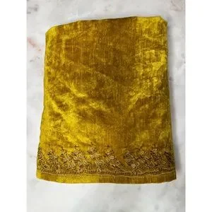 Anthropologie Embroidered Tobias Velvet Curtain 50”x 84” One Panel Only