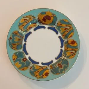Anthropologie Forbury Salad Plate 8” Turquoise Gold