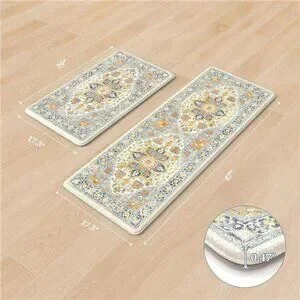 Anti Fatigue Kitchen Mat Set Cushioned Non Slip Floor Rugs Farmhouse Runner