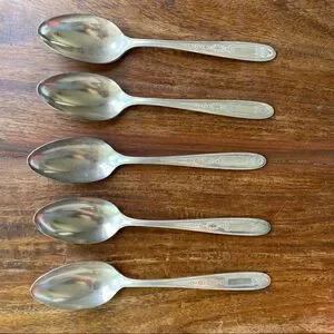 Antique 1921 Oneida Community Plate Grosvenor Teaspoons Set Of 5 No Monogram