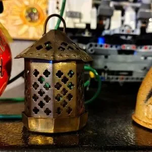 Antique/ Old Vintage Hammered Bronze Tealight Lantern Candle Holder