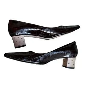 ANYI LU POINTED HEEL SQUARE TOE HANDMADE IN ITALY HEELS WOMEN SIZE EU40/US10