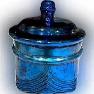 APOTHECARY MERCURY GLASS COBALT BLUE DECORATIVE BOX 6.25”x 4.75” CRACKER BARREL