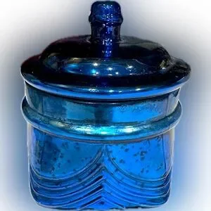 APOTHECARY MERCURY GLASS COBALT BLUE DECORATIVE BOX 6.25”x 4.75” CRACKER BARREL