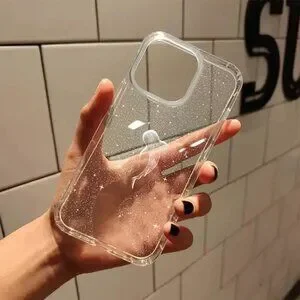 Apple iPhone 16 Pro/Max Clear Glitter Dolphi phone case