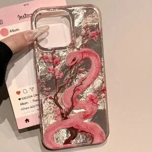 Apple IPhone 16 Pro/Max Pink Serpent Blossom Phone Case