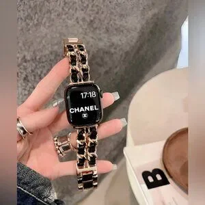 Apple Watch Band Luxury Adjustable Stylish Strap Silver Stainless Chain Rosegold