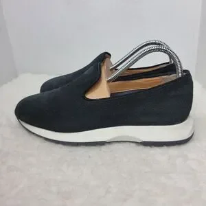 Aquatalia Karsyn Womens Sneaker Size 9.5 Black Suede Weatherproof Slip On Shoes