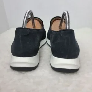 Aquatalia Karsyn Womens Sneaker Size 9.5 Black Suede Weatherproof Slip On Shoes