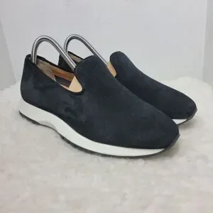 Aquatalia Karsyn Womens Sneaker Size 9.5 Black Suede Weatherproof Slip On Shoes