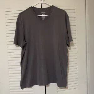 Arizona Jean Company Men's Large Grey Short Sleeve V-neck T-shirt Regular Fit