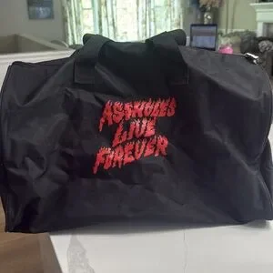 Assholes Live Forever Black Duffel Bag