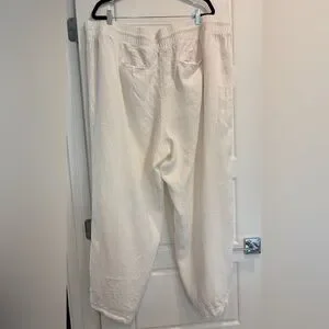 Athleta Cabo Linen Wide Leg Pants Womens Plus Size 26 Vacation Lightweight Beach