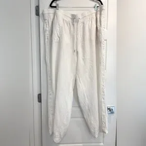 Athleta Cabo Linen Wide Leg Pants Womens Plus Size 26 Vacation Lightweight Beach