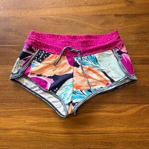 ATHLETA GIRL Paradise Splash Bikini & Shorts Girls XS 6 Athletic Swim Set