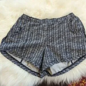 Athleta Women's Navy/Gray Print Tropic Stellar Athletic Running Shorts S Small