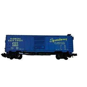 ATLAS NSCALE TRAIN CAR FLORIDA EAST COAST SPEEDWAY BLUE BOX CAR