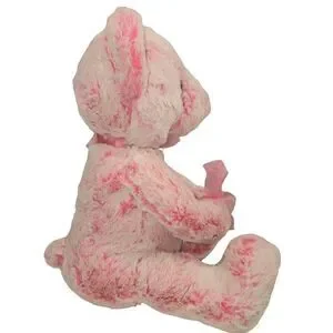 Aurora World Plush Pink Bear Rose Stuffed Animal Frosted Fur Ribbon Bow 2022 11"
