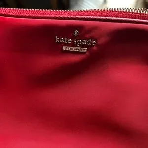 Auth Kate Spade Classic Nylon Carry PXRU5387 Red Nylon