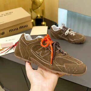 ✅Authentic New Balance X Miu Miu 530 Suede Brown Sneakers